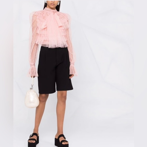 RED Valentino Elegant Pink Ruffled Blouse - Picture 2 of 5